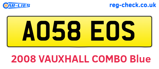 AO58EOS are the vehicle registration plates.