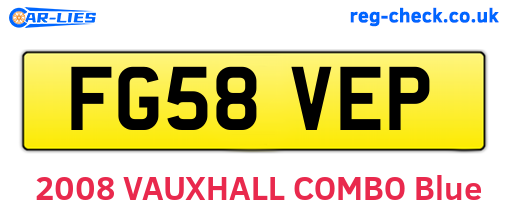 FG58VEP are the vehicle registration plates.