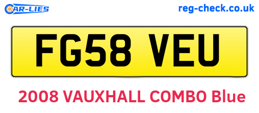 FG58VEU are the vehicle registration plates.