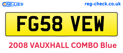 FG58VEW are the vehicle registration plates.