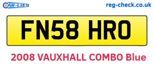 FN58HRO are the vehicle registration plates.