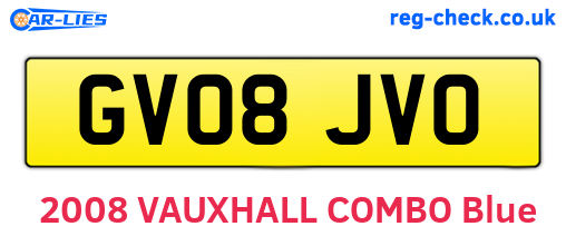 GV08JVO are the vehicle registration plates.