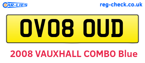 OV08OUD are the vehicle registration plates.