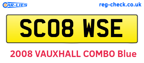 SC08WSE are the vehicle registration plates.