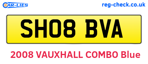 SH08BVA are the vehicle registration plates.