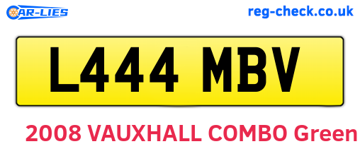 L444MBV are the vehicle registration plates.