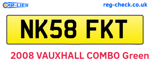 NK58FKT are the vehicle registration plates.