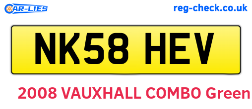 NK58HEV are the vehicle registration plates.