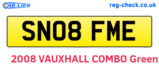 SN08FME are the vehicle registration plates.