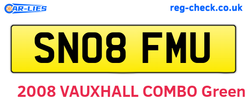 SN08FMU are the vehicle registration plates.
