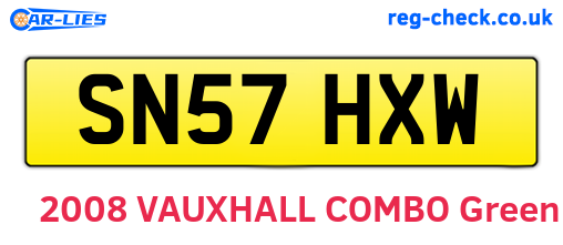 SN57HXW are the vehicle registration plates.