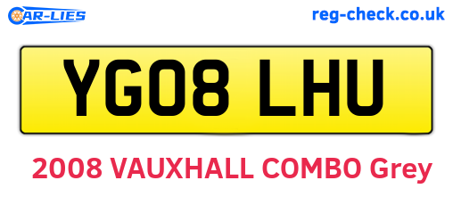 YG08LHU are the vehicle registration plates.