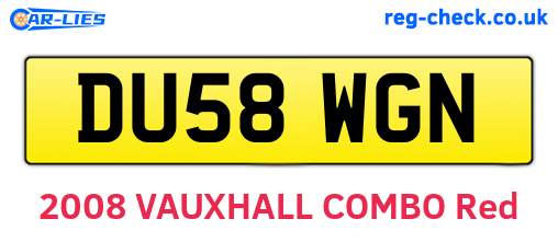 DU58WGN are the vehicle registration plates.