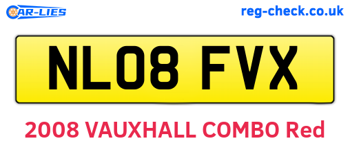 NL08FVX are the vehicle registration plates.