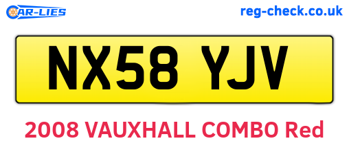 NX58YJV are the vehicle registration plates.