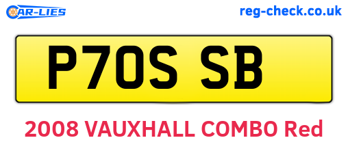 P70SSB are the vehicle registration plates.