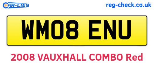 WM08ENU are the vehicle registration plates.