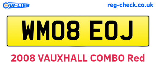 WM08EOJ are the vehicle registration plates.