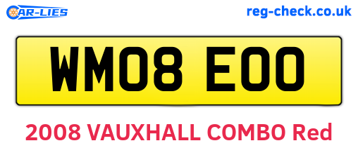 WM08EOO are the vehicle registration plates.