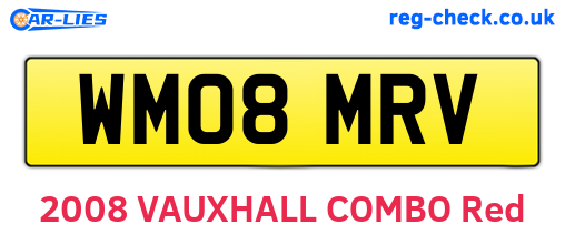 WM08MRV are the vehicle registration plates.