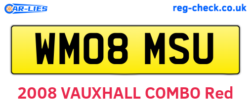 WM08MSU are the vehicle registration plates.