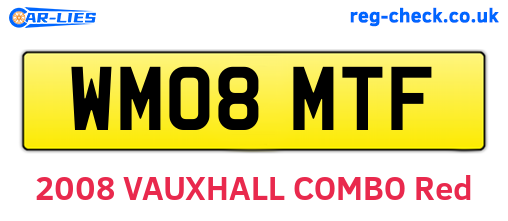 WM08MTF are the vehicle registration plates.