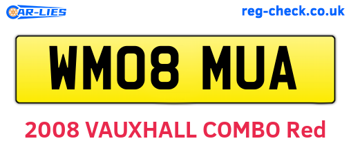 WM08MUA are the vehicle registration plates.