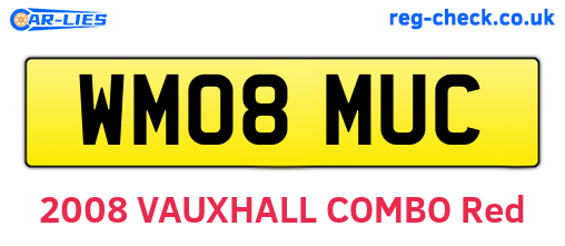 WM08MUC are the vehicle registration plates.