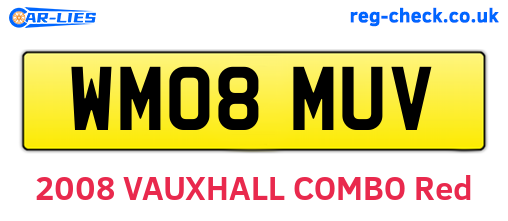 WM08MUV are the vehicle registration plates.