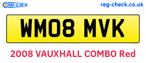 WM08MVK are the vehicle registration plates.