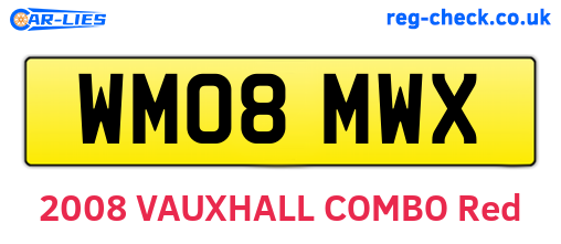 WM08MWX are the vehicle registration plates.