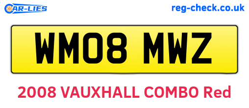 WM08MWZ are the vehicle registration plates.