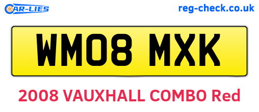 WM08MXK are the vehicle registration plates.