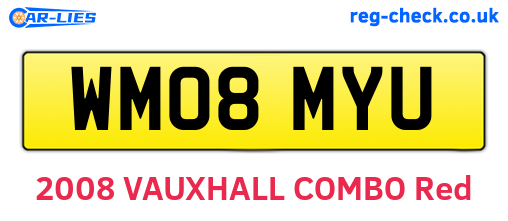 WM08MYU are the vehicle registration plates.