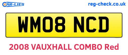 WM08NCD are the vehicle registration plates.