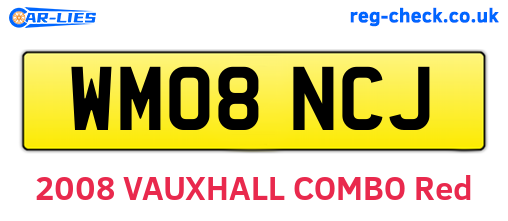 WM08NCJ are the vehicle registration plates.