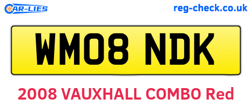 WM08NDK are the vehicle registration plates.