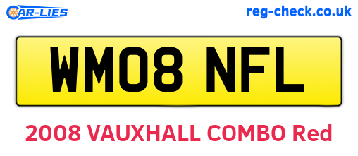WM08NFL are the vehicle registration plates.