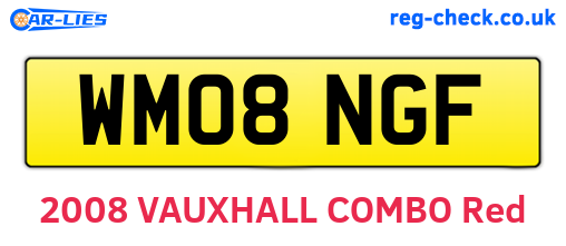 WM08NGF are the vehicle registration plates.