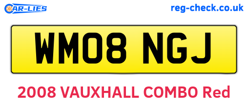 WM08NGJ are the vehicle registration plates.