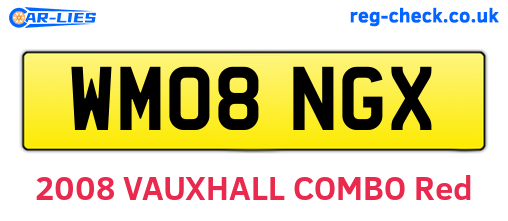 WM08NGX are the vehicle registration plates.