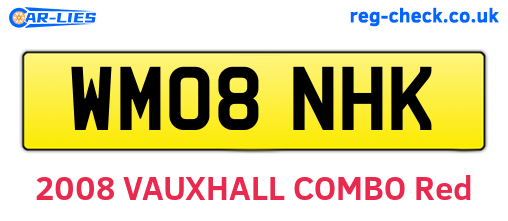 WM08NHK are the vehicle registration plates.
