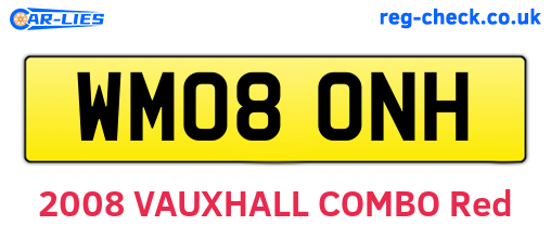 WM08ONH are the vehicle registration plates.