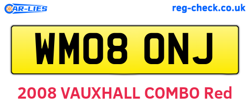 WM08ONJ are the vehicle registration plates.