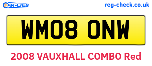 WM08ONW are the vehicle registration plates.