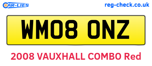 WM08ONZ are the vehicle registration plates.