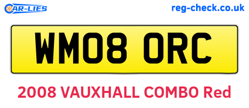 WM08ORC are the vehicle registration plates.
