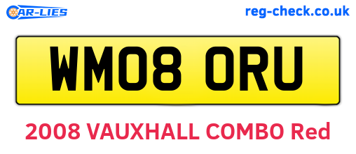 WM08ORU are the vehicle registration plates.