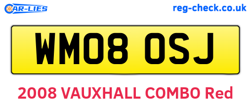 WM08OSJ are the vehicle registration plates.