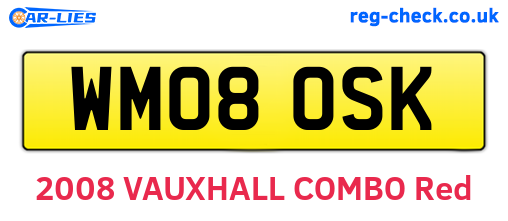 WM08OSK are the vehicle registration plates.